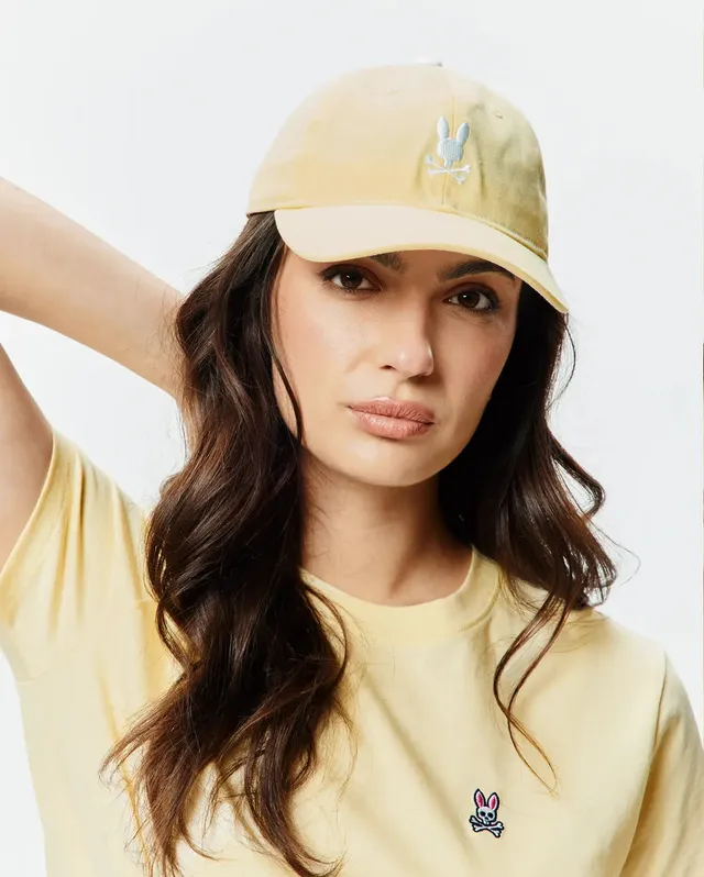 Psycho Bunny Accessories Women's Amaris Baseball Cap cappellino giallo pastello regolabile