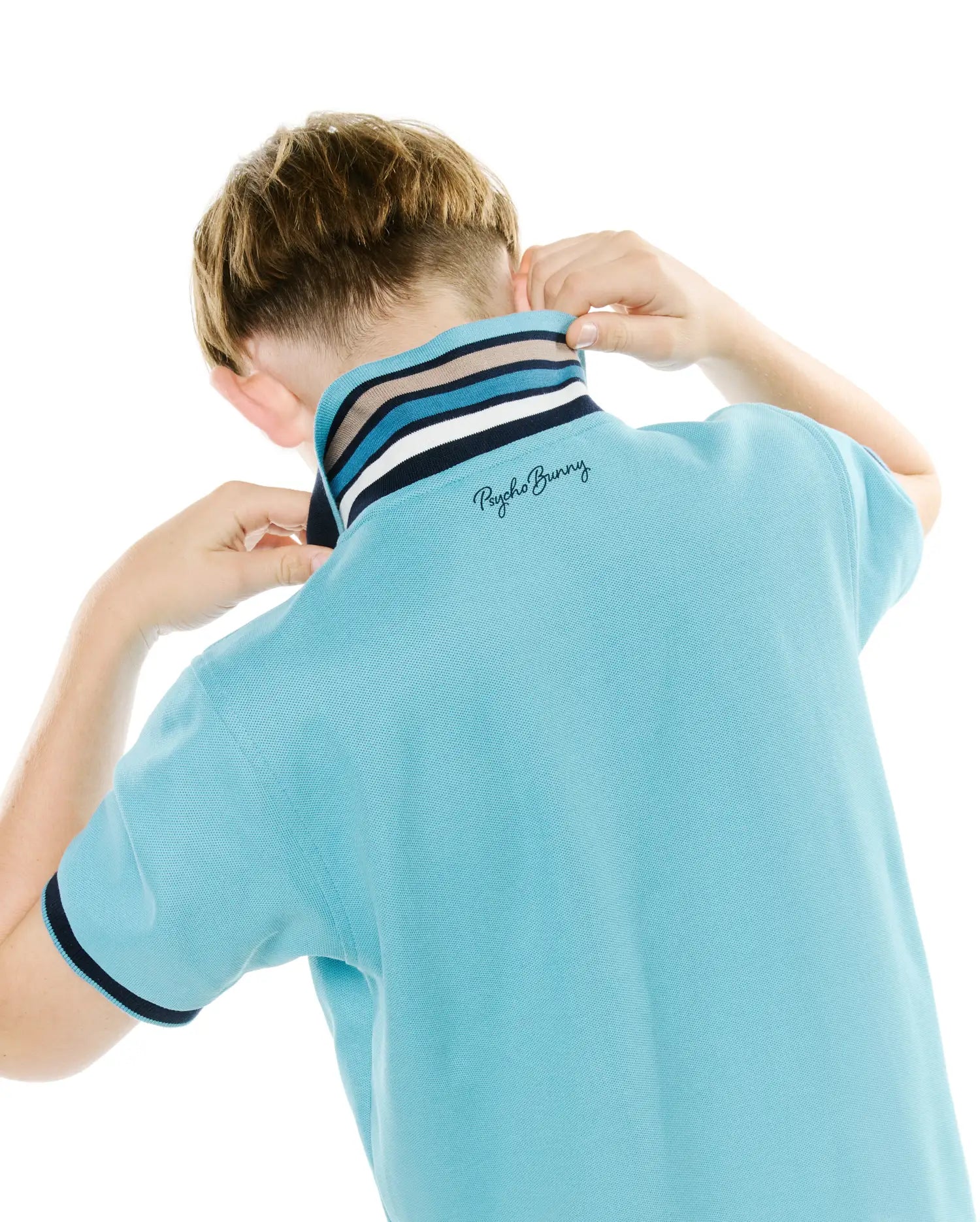 Psycho Bunny Kids Polo Shirts KIDS' KLAUS PIQUE POLO KT0100150 polo blu in Pima