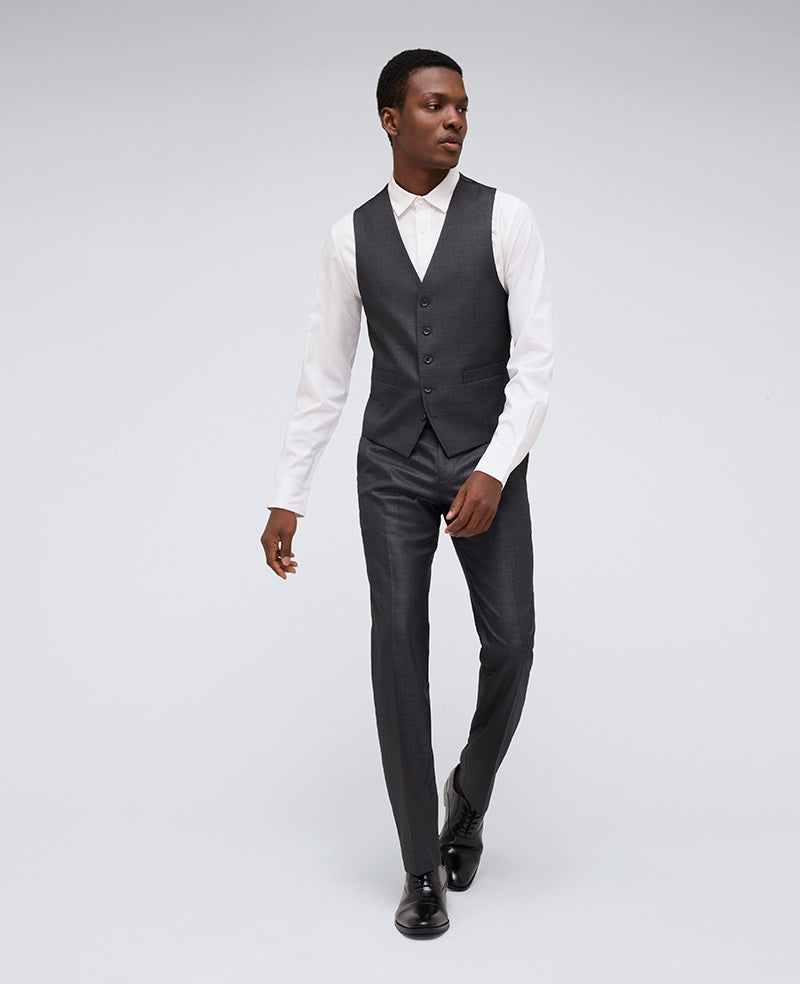 Kenneth Cole Reaction Ready Flex Slim-Fit Suit Separate Vest gilet slim gunmetal elasticizzato