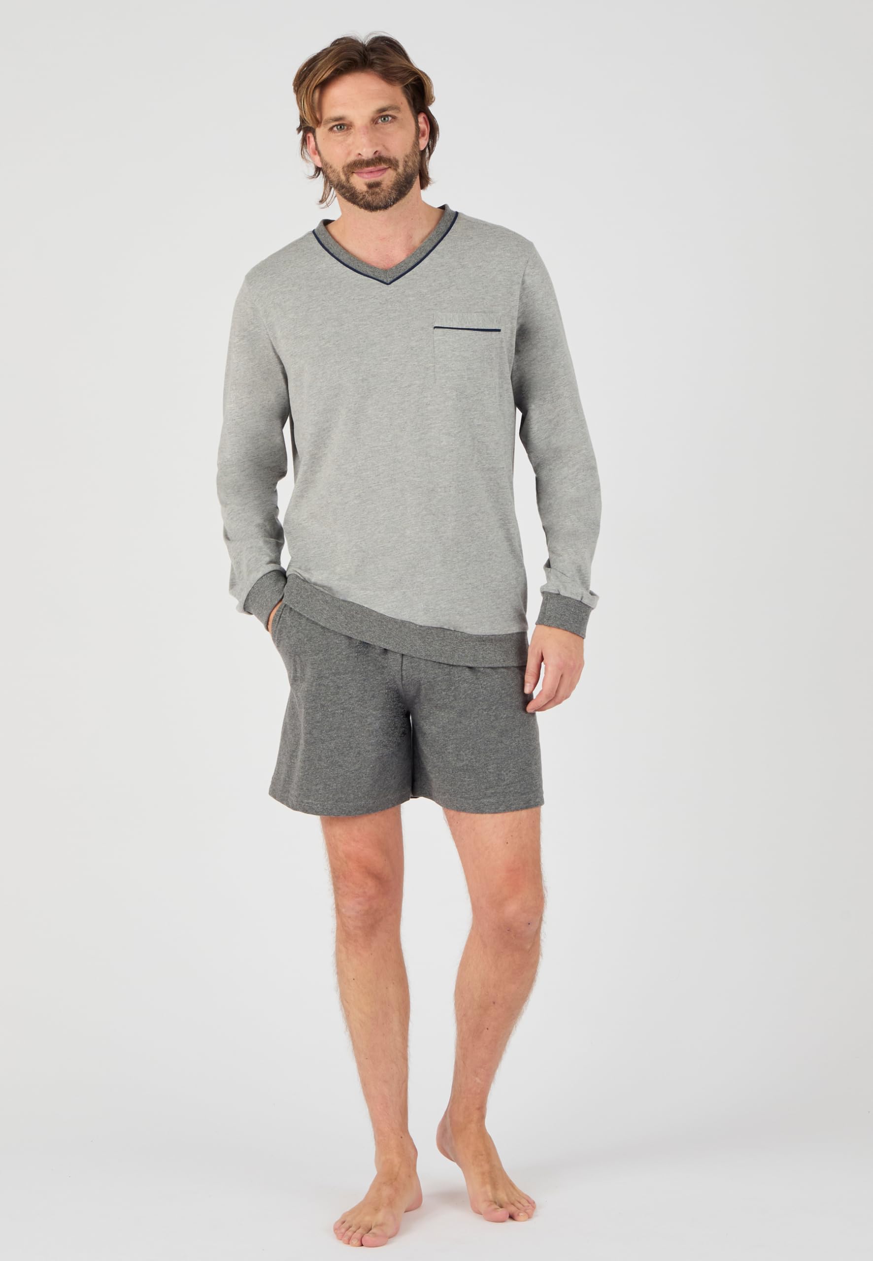 Damart Homewear Pigiama 3 Pezzi Uomo XL cotone melange