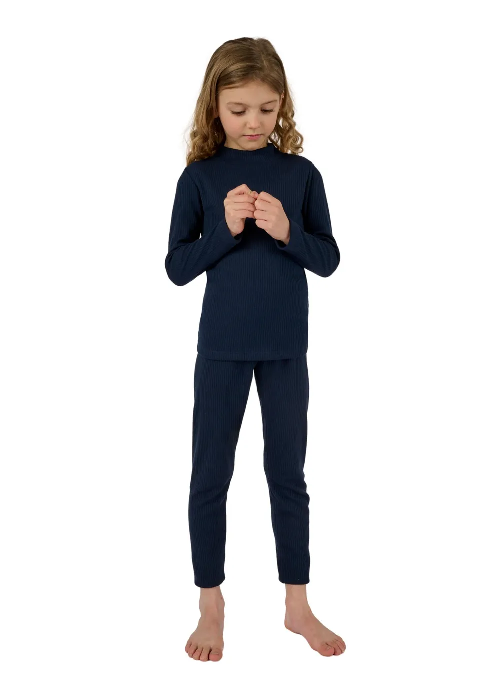 Damart Prêt-à-porter maglia maniche lunghe collo alto bambina 8 anni blu