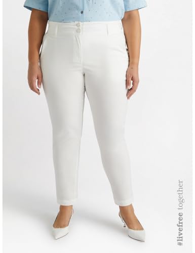 Fiorella Rubino Pantaloni in cotone e lyocell stretch curvy