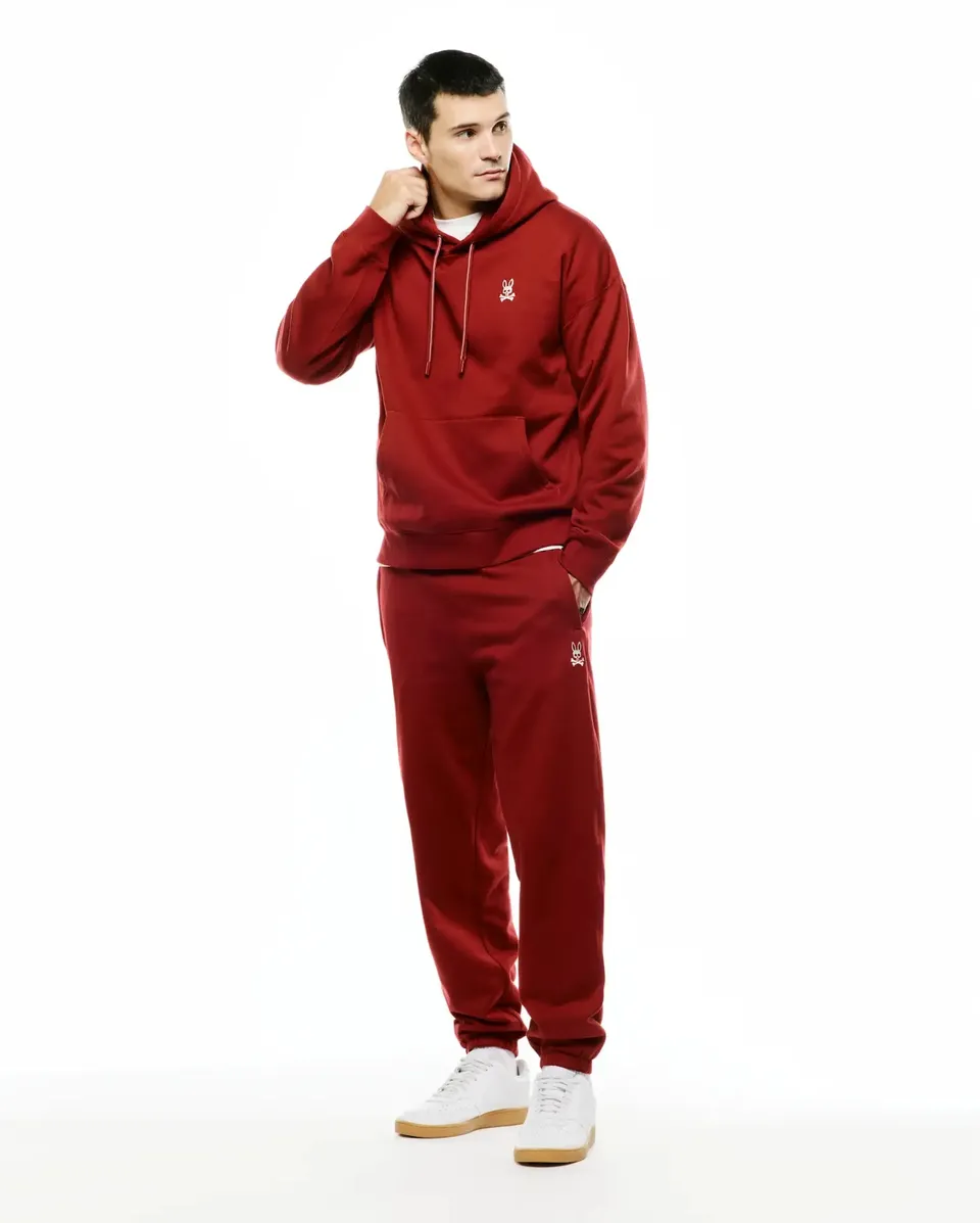 Psycho Bunny Men's Pants Terrence Brushed Fleece Jogger MB0800092 jogger rosso