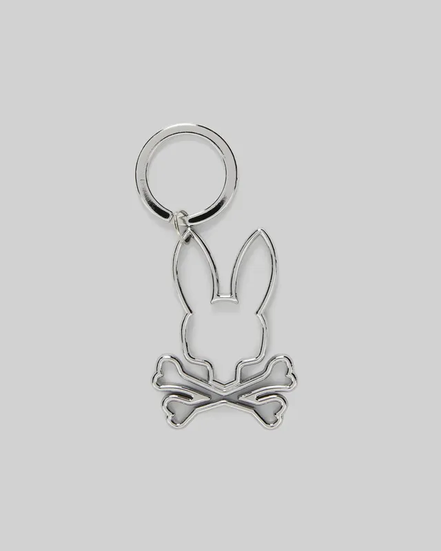 Psycho Bunny Accessories Outline Bunny Keychain B6A565E200 portachiavi argento