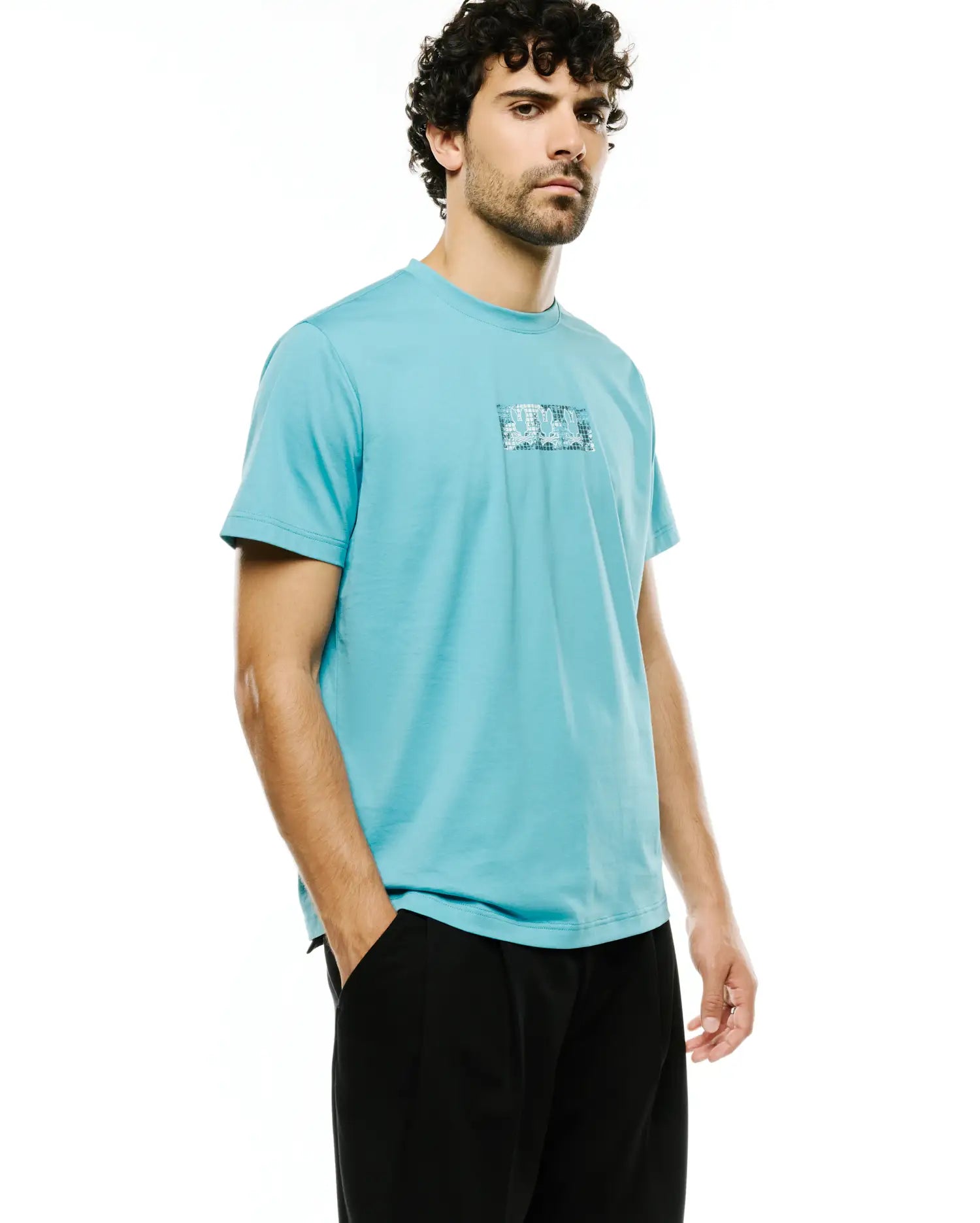 Psycho Bunny Men's Tees Men's Alfie Back Graphic Tee t-shirt blu grafica sul retro