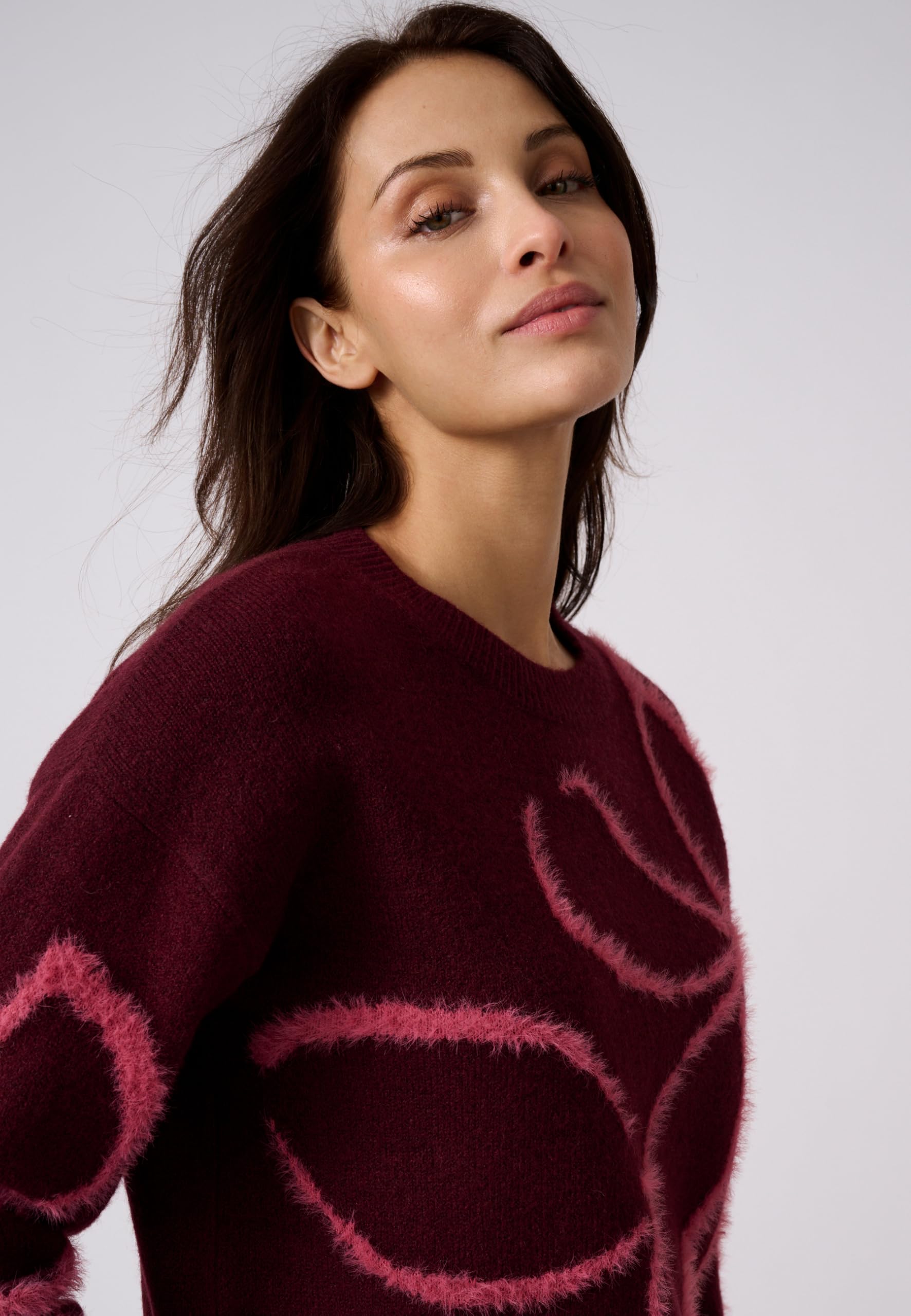 Damart Prêt-à-porter maglione donna motivo vegetale girocollo