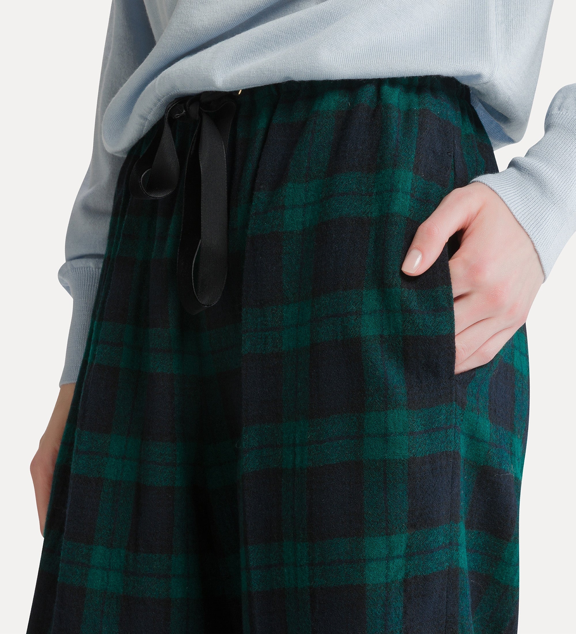Forte pantaloni “Highland Tartan” pantaloni verdi in lana vergine