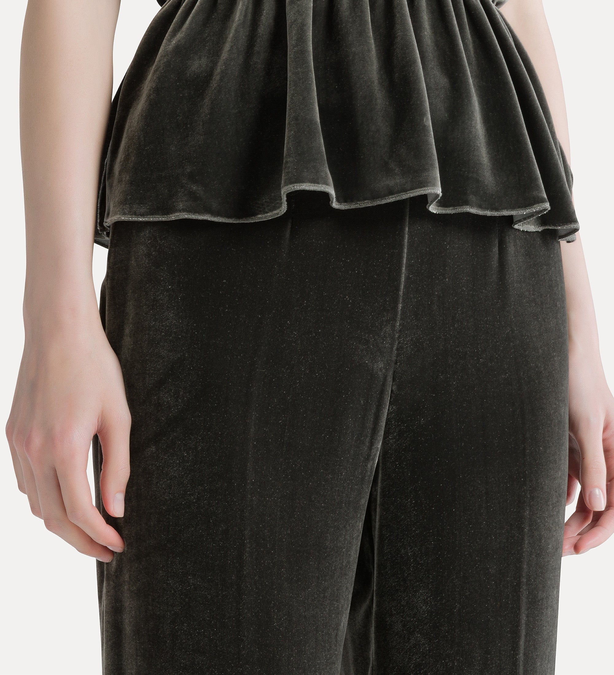 Forte pantaloni viscose and silk velvet trousers pantaloni grigi in velluto