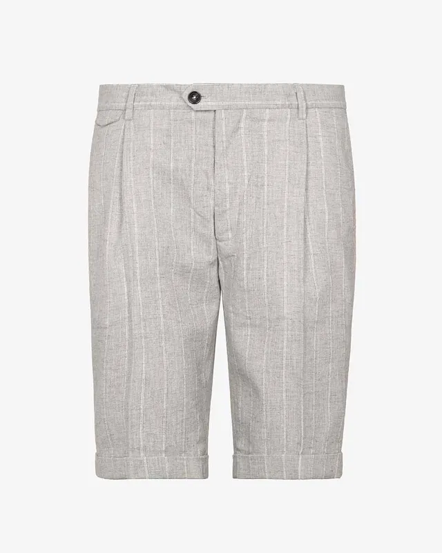 Markup Uomo Pantaloni & Bermuda Bermuda one pince in lino gessato