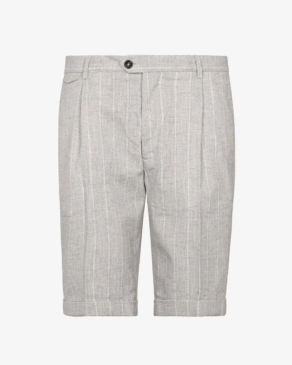 Markup Uomo Pantaloni & Bermuda Bermuda one pince in lino gessato