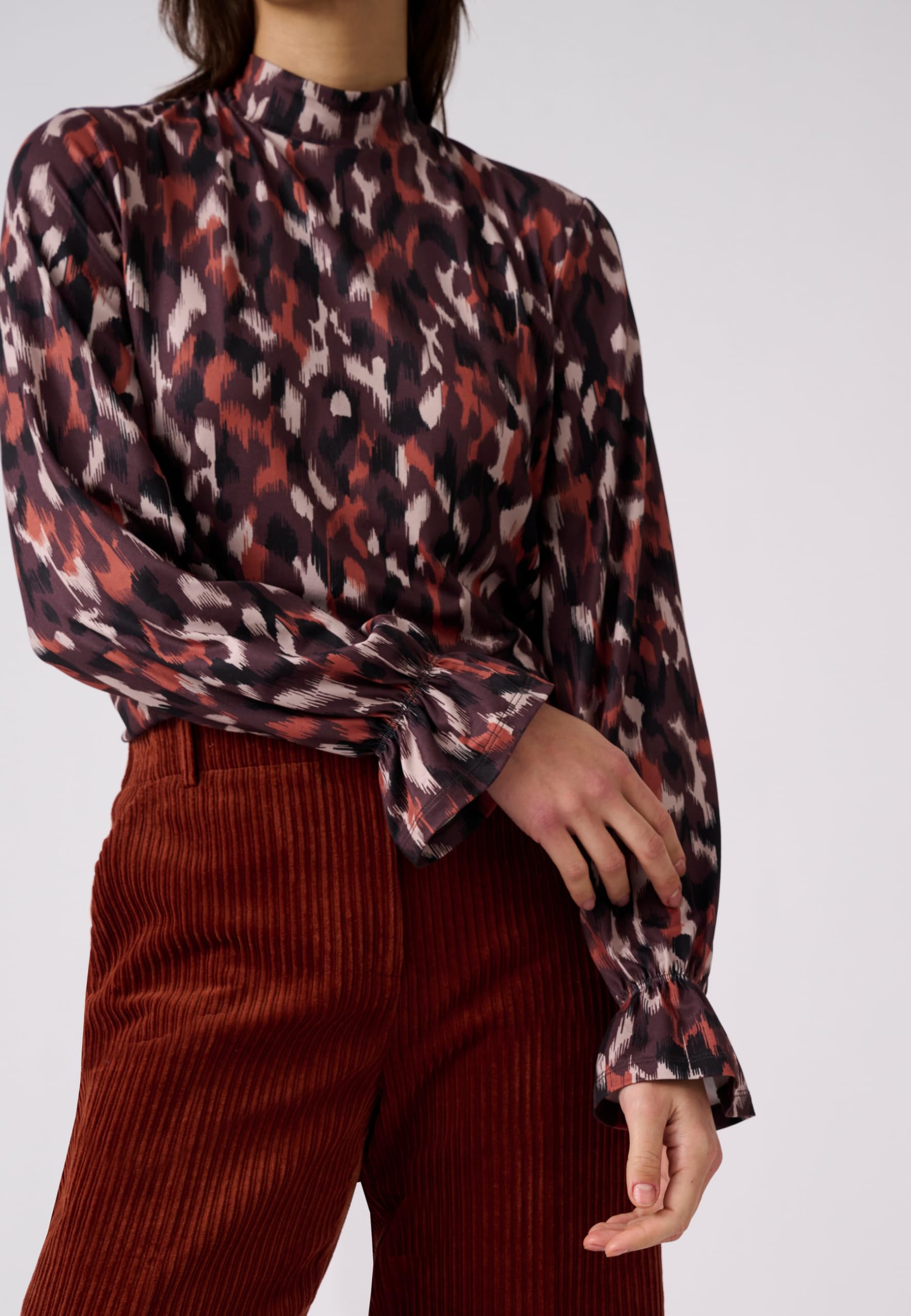 Damart Prêt-à-porter maglietta donna maculata calda collo alto