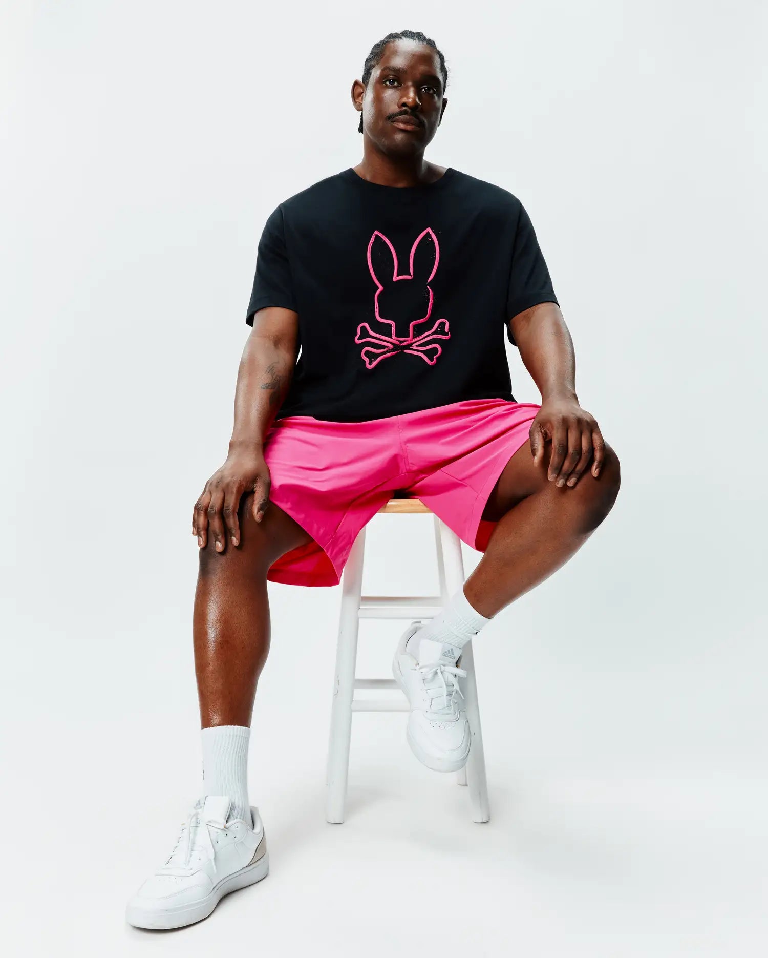 Psycho Bunny Big & Tall Duncan Graphic Tee T-shirt nera 1XL–6XL in Pima