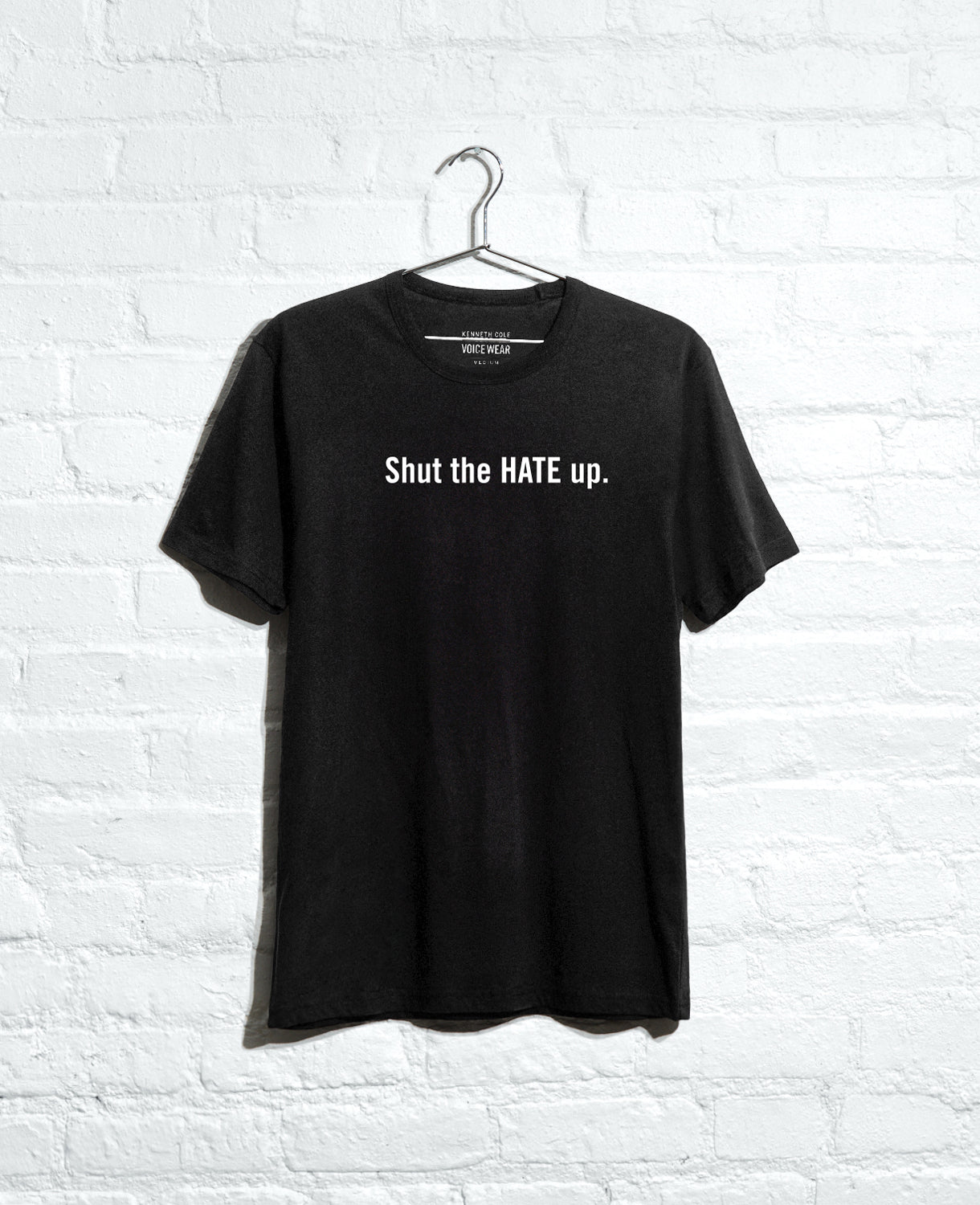 Kenneth Cole Reaction Clothing Shut The Hate Up T-shirt nera XXS–XXL in cotone