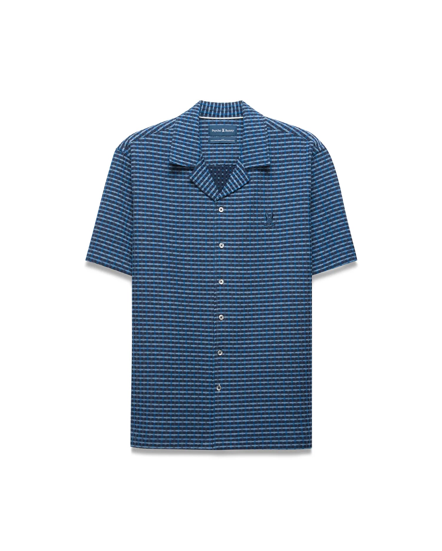 Psycho Bunny Men's Shirts Erik Raised Check Shirt MT0300190 camicia navy