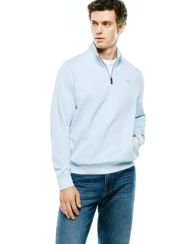 Psycho Bunny Men's Sweatshirts & Hoodies Maxton Waffle Sweatshirt felpa blu