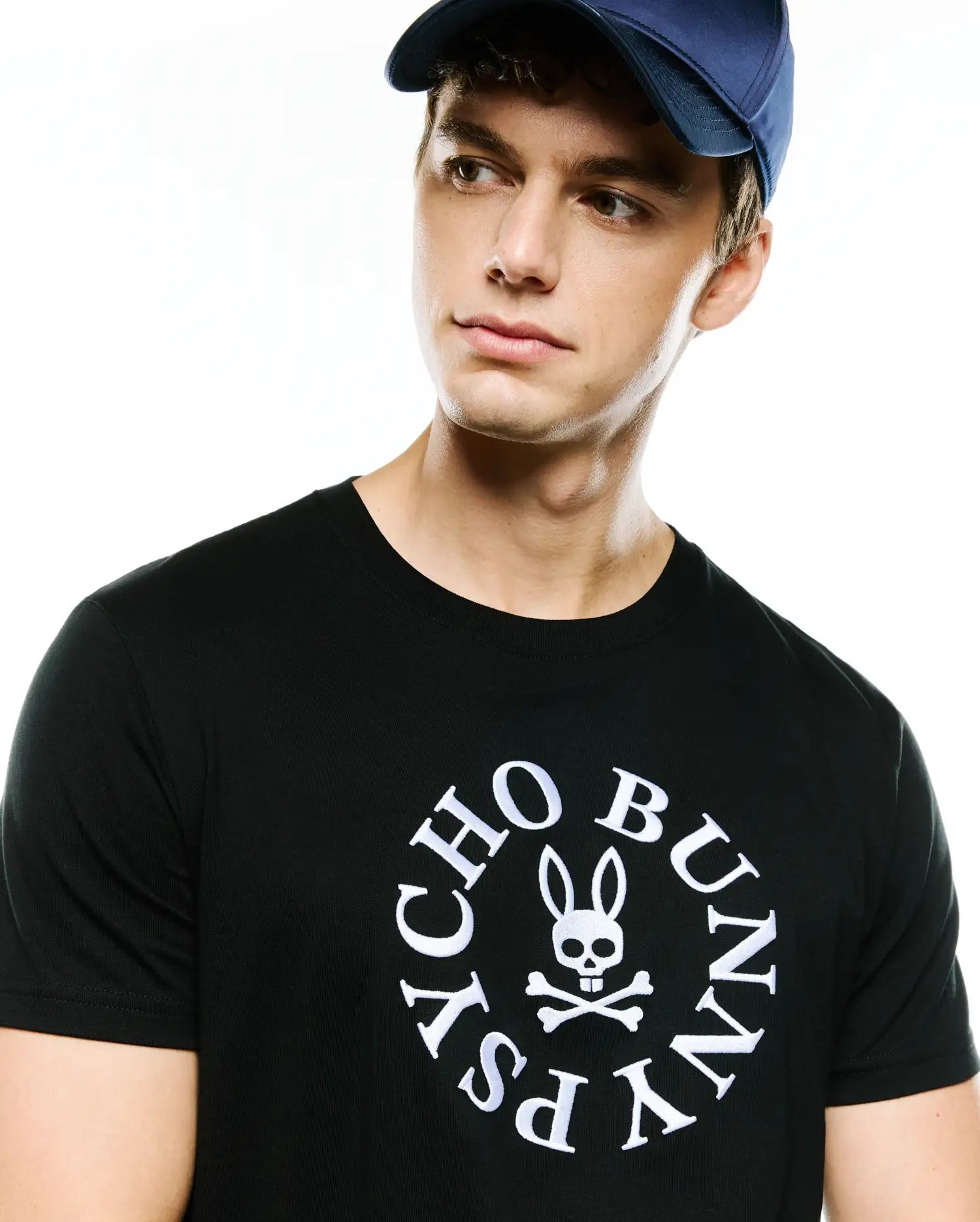 Psycho Bunny Men's Tees Vallance t-shirt nera in cotone Pima