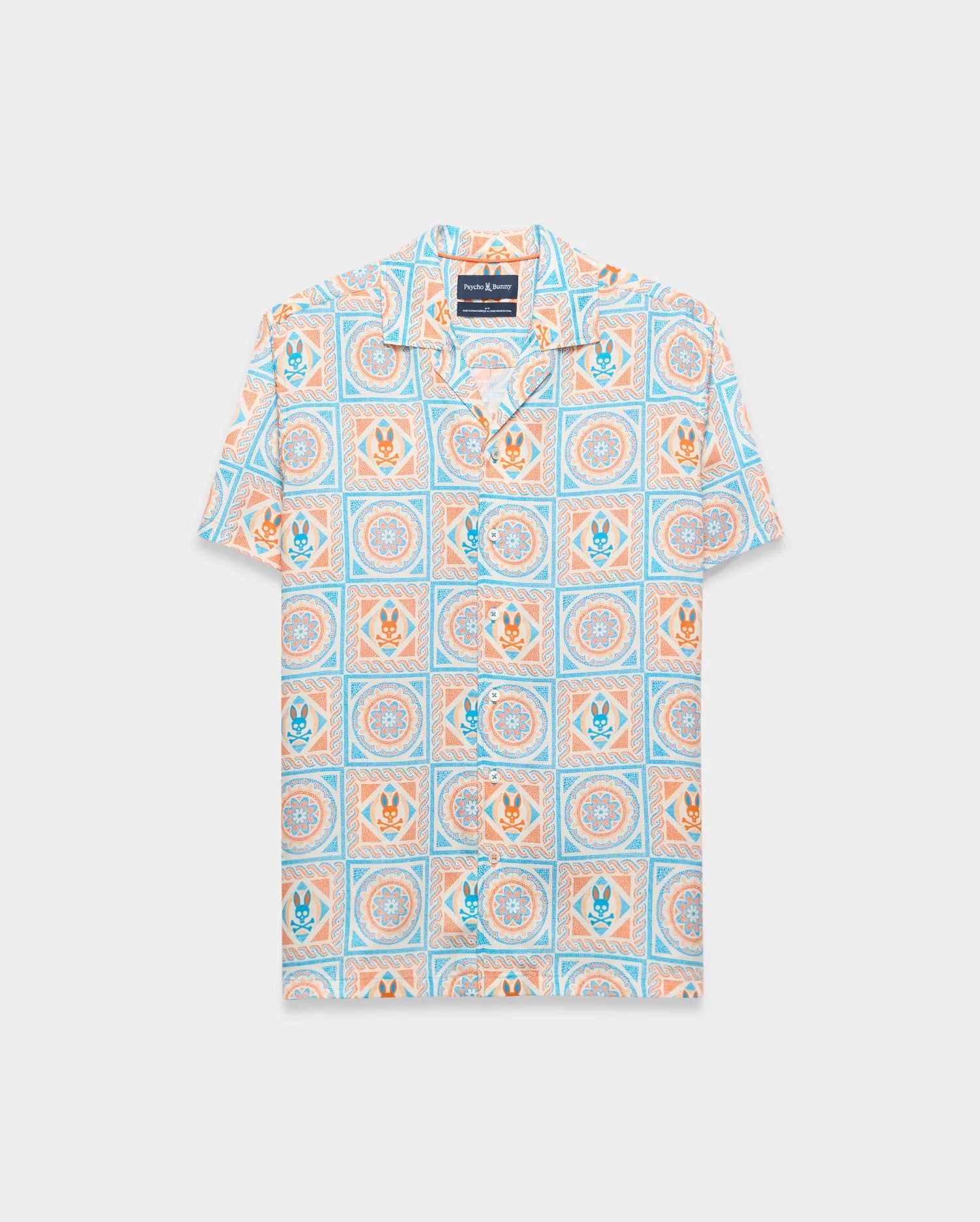 Psycho Bunny Men's Shirts Frank Tencel Shirt MT0300141 camicia blu regular fit