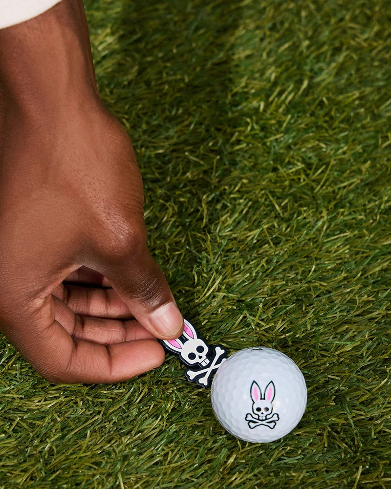 Psycho Bunny Accessories Ball Marker segnapalla da golf bianco nichel