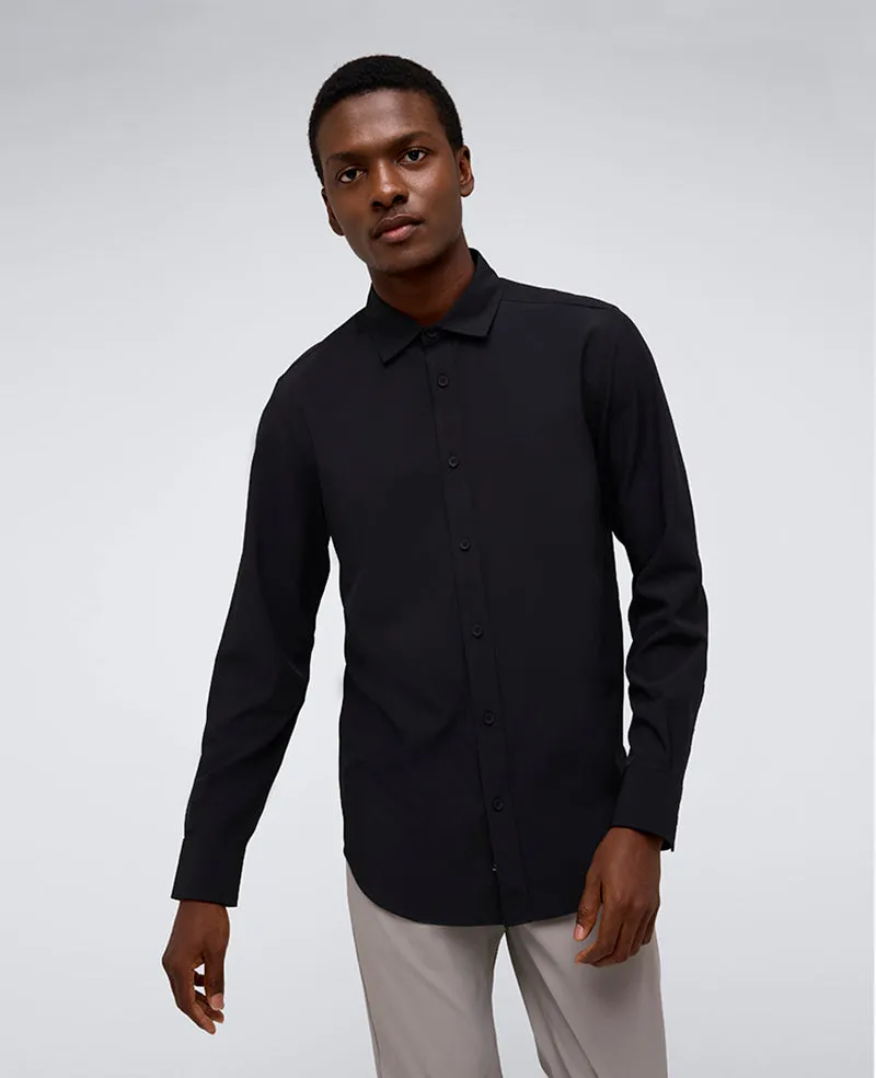Kenneth Cole Reaction Clothing Performance Slim Fit Button Down Shirt camicia nera