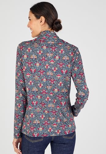 Damart Prêt-à-porter Maglietta a maglia calda scollo rotondo blu marino vegetale 54-56