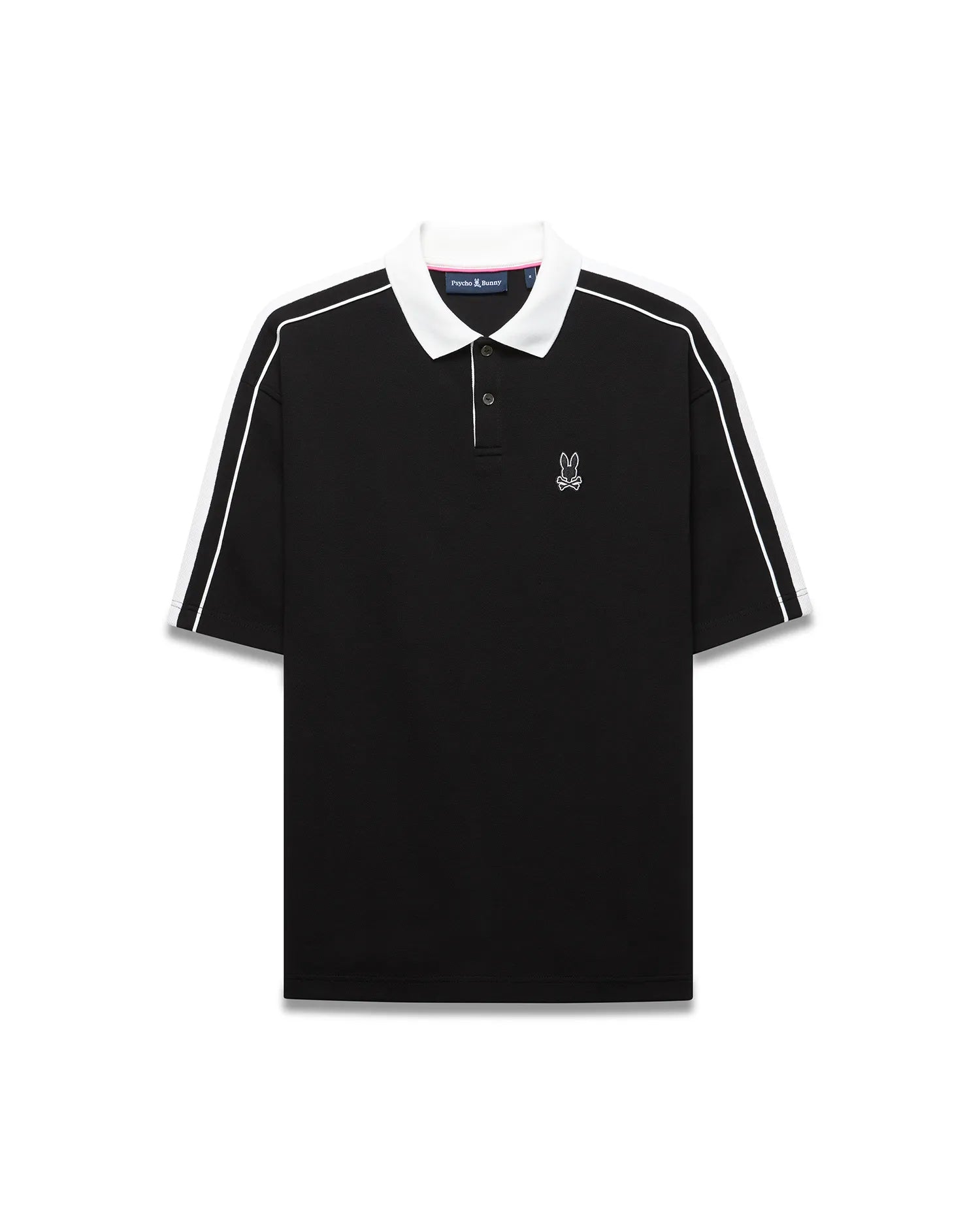 Psycho Bunny Men's Polos MEN'S CEANO OVERSIZED PIQUE POLO polo nera 001 cotone Pima