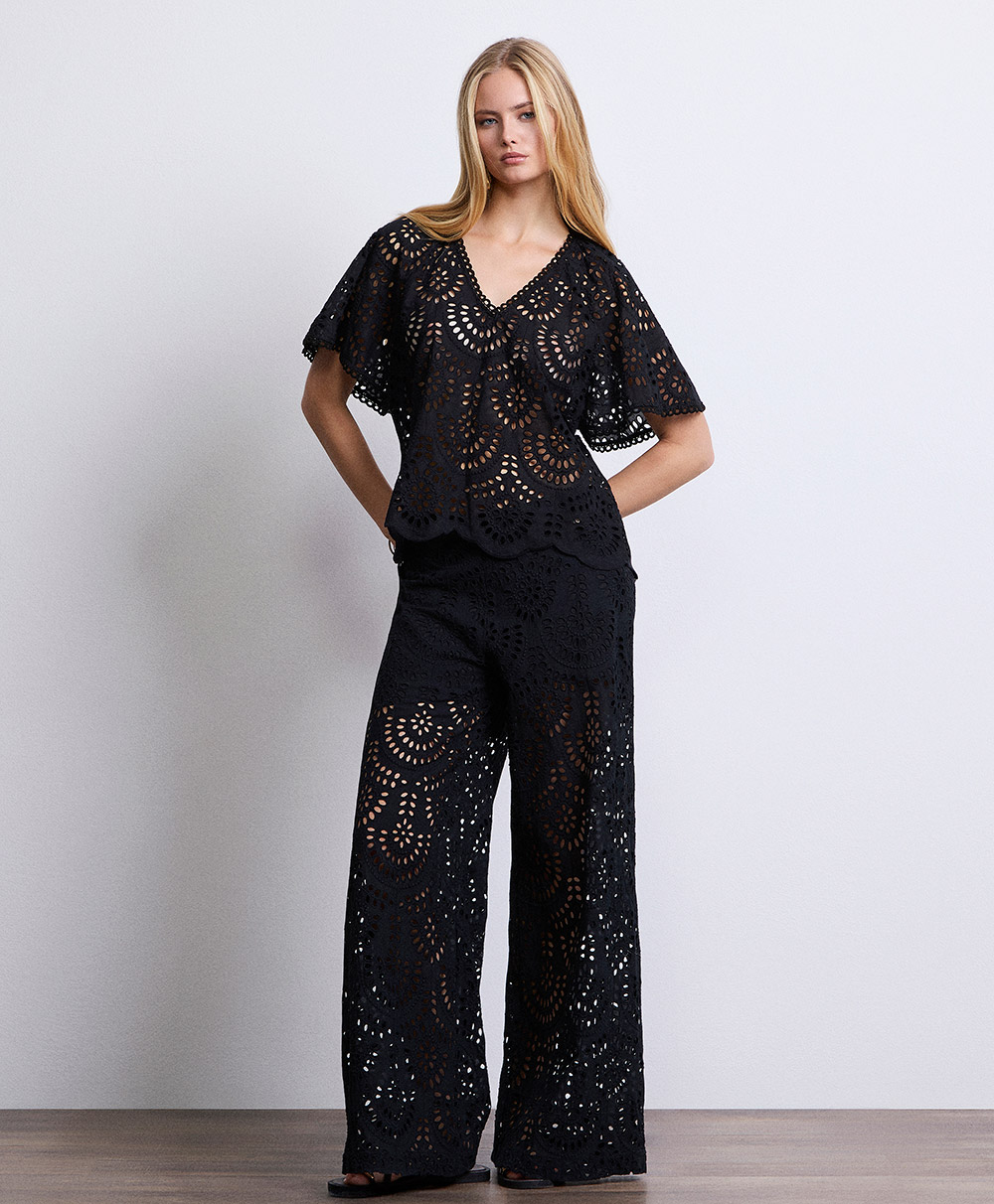 Markup Donna Jeans & Pantaloni Pantapalazzo in pizzo