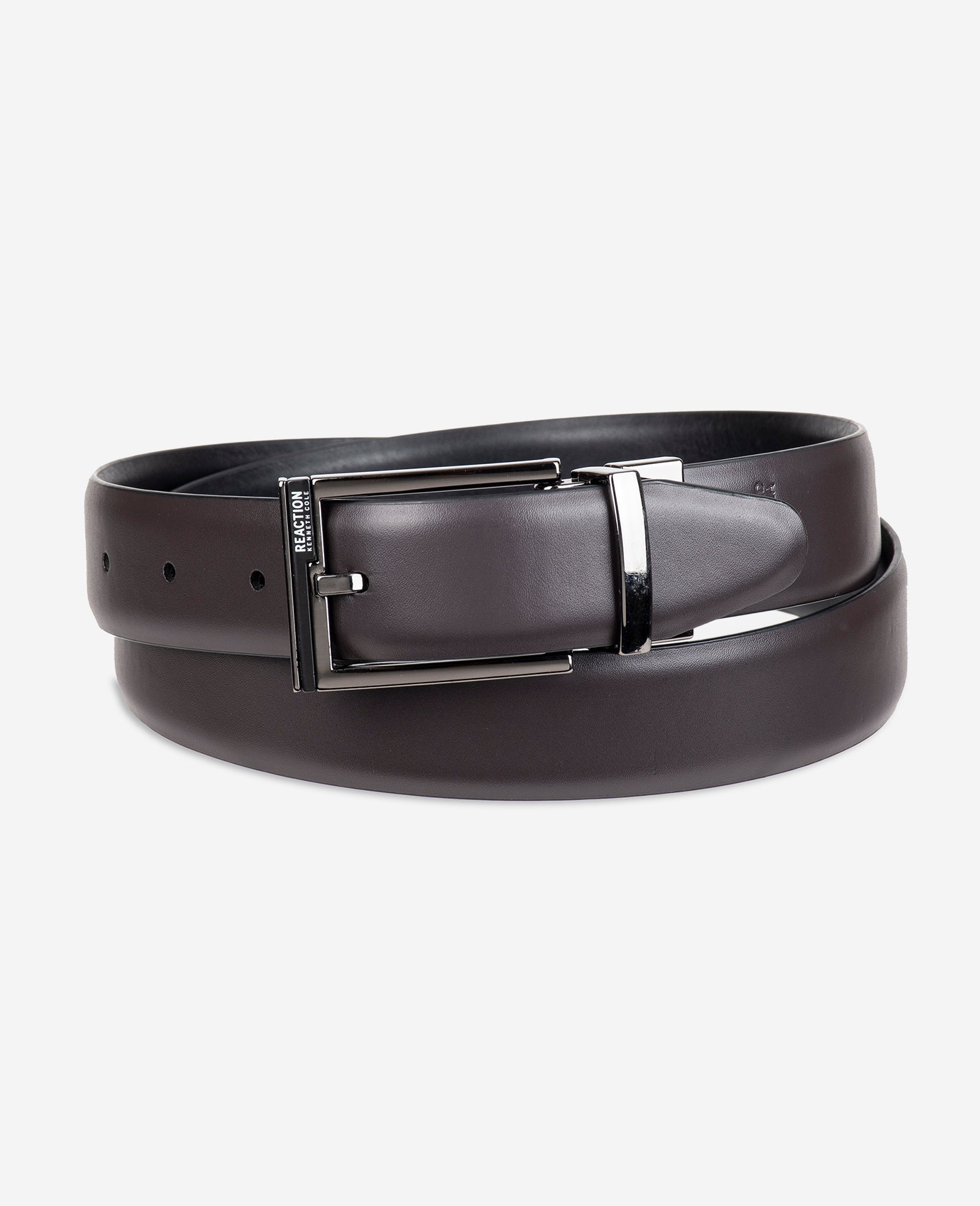 Kenneth Cole Reaction Belts Wallets & Small Accessories Stretch Feather Edge Reversible Dress Belt cintura uomo nera marrone