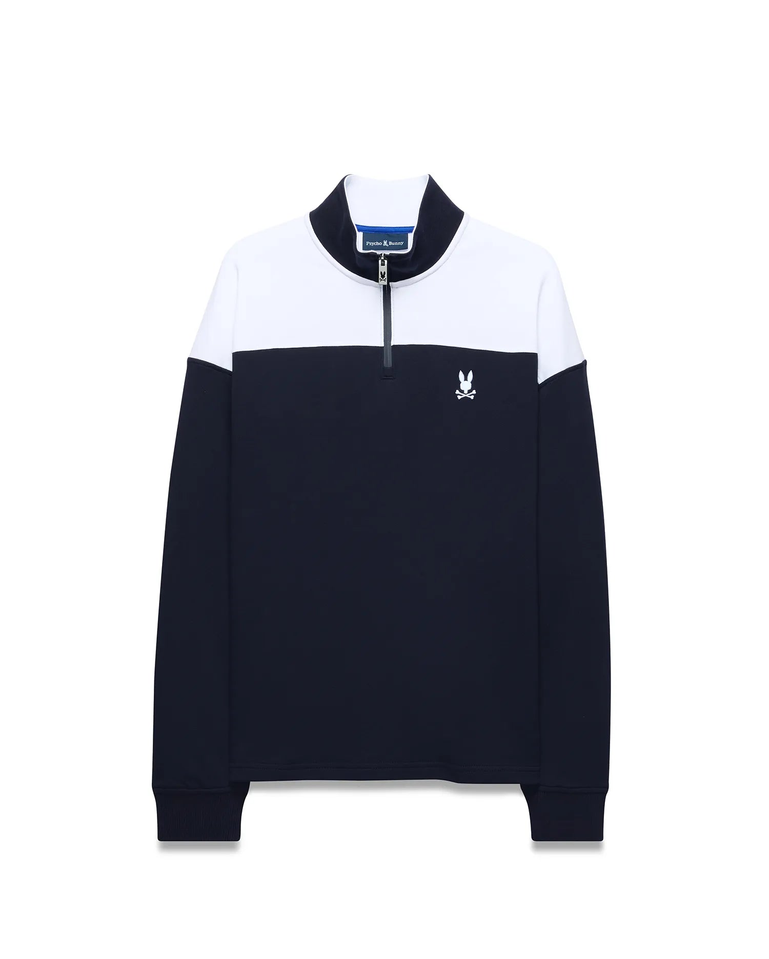 Psycho Bunny Men's Sweatshirts & Hoodies GABE MT0500184 felpa blu mezza zip relaxed