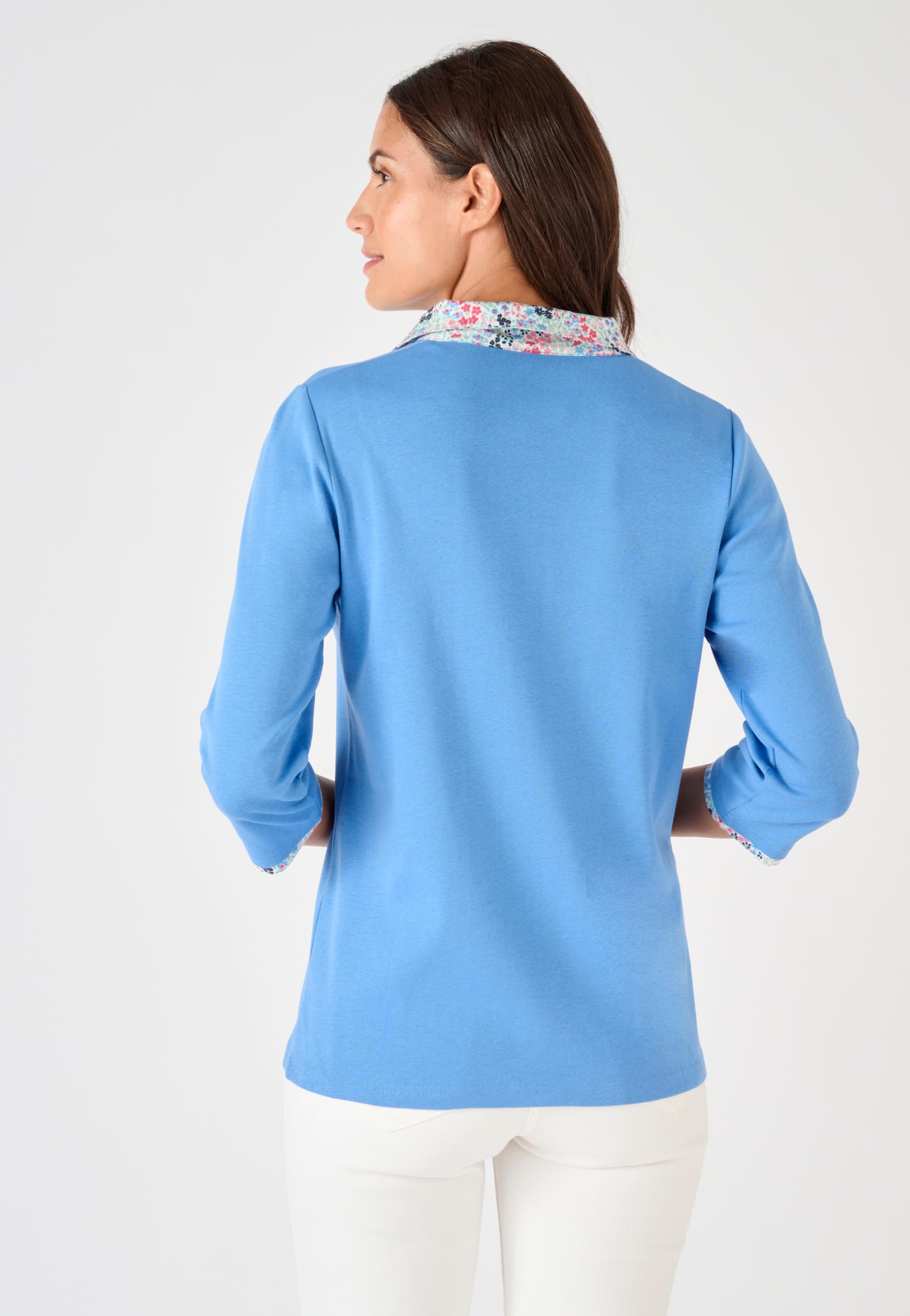Damart Prêt-à-porter Maglietta da donna effetto 2 in 1 blu 36-40