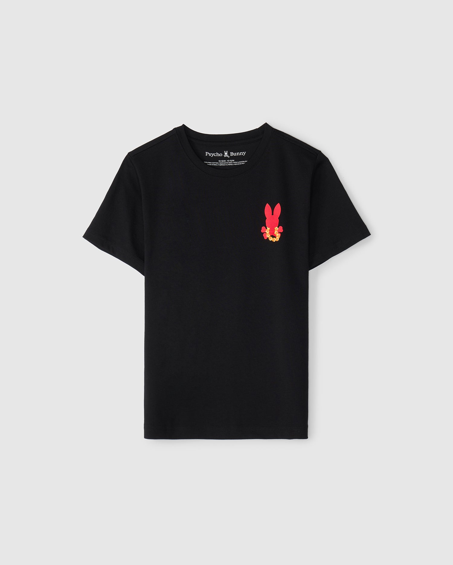 Psycho Bunny Kids Tees Hawaii City Tee maglietta nera bambini cotone Pima