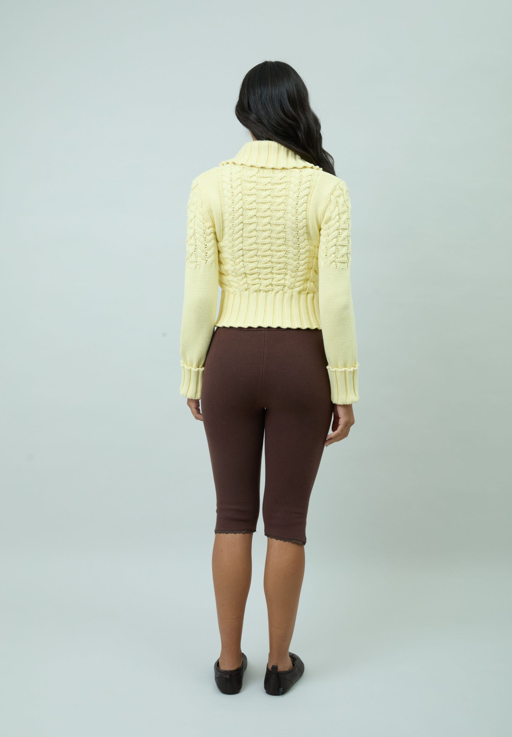 House Of Sunny Women's Knitwear Butter Cable Knit Peggy maglia in cotone