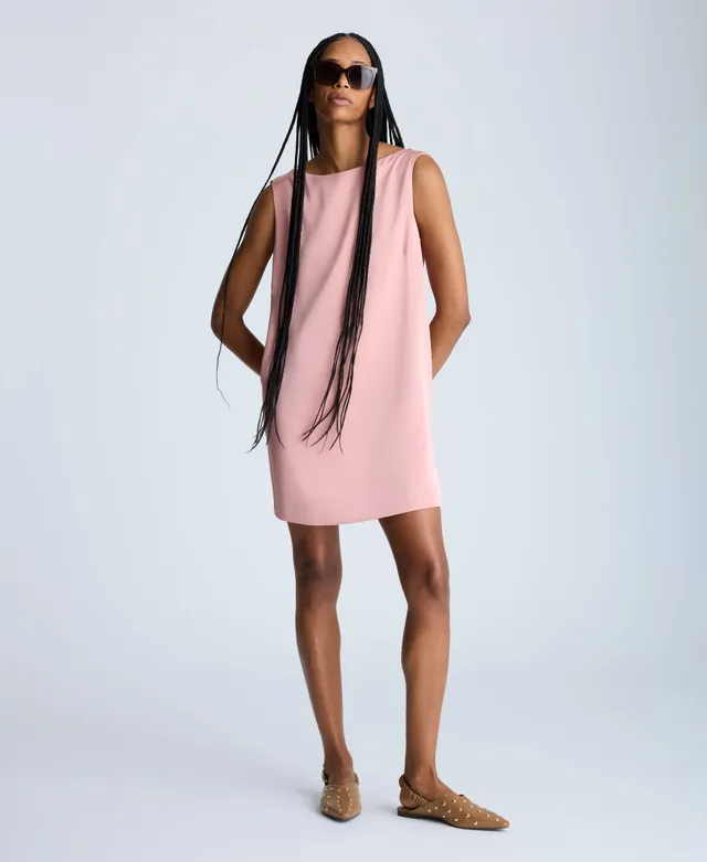 Kenneth Cole Reaction Clothing Sleeveless Draped Back Shift Dress abito rosa poliestere