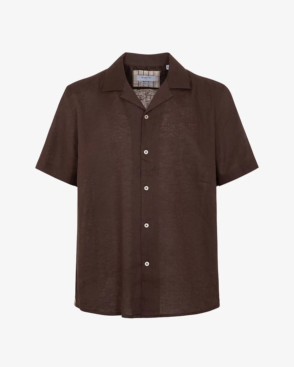 Markup Uomo Camicie Camicia collo riviera in lino camicia