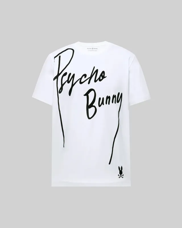 Psycho Bunny Men's Tees Soren Graphic Tee MT0200180 T-shirt bianca