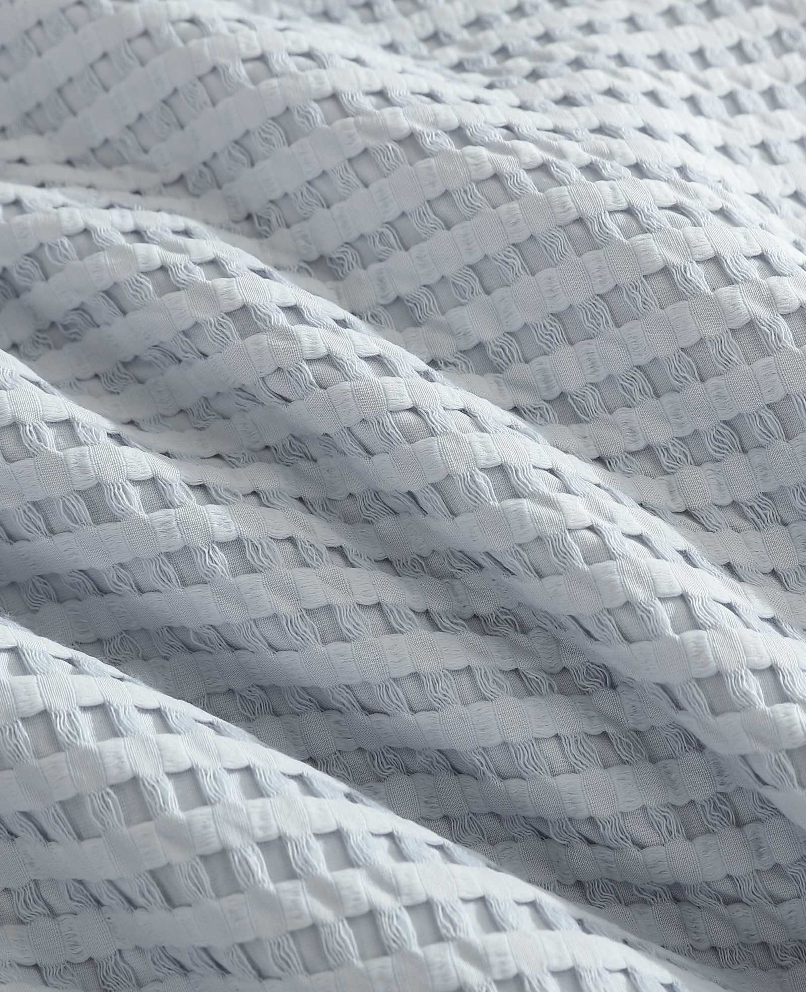Kenneth Cole Reaction Solid Waffle Comforter Set set trapunta blu Full/Queen in poliestere