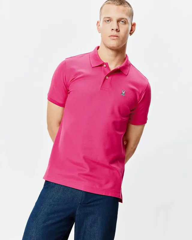 Psycho Bunny Men's Polos B6K001F200 polo Pink Yarrow cotone Pima