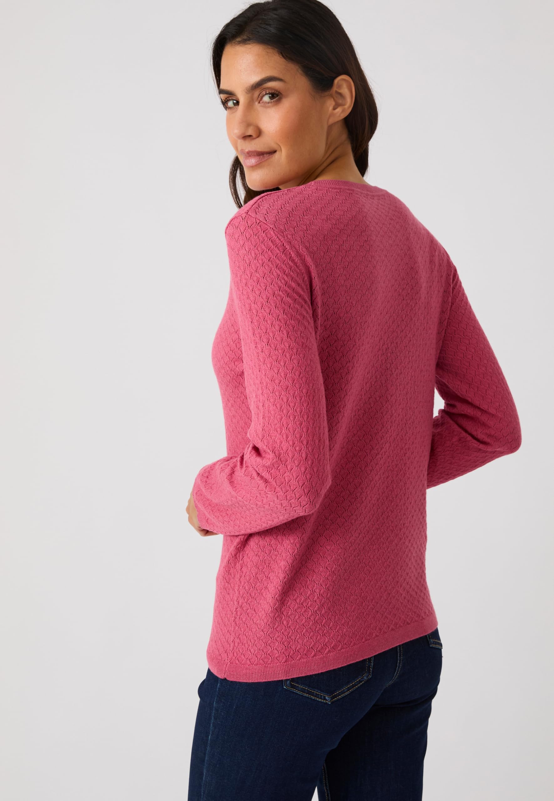 Damart Prêt-à-porter maglione donna rosa 38-40 in viscosa