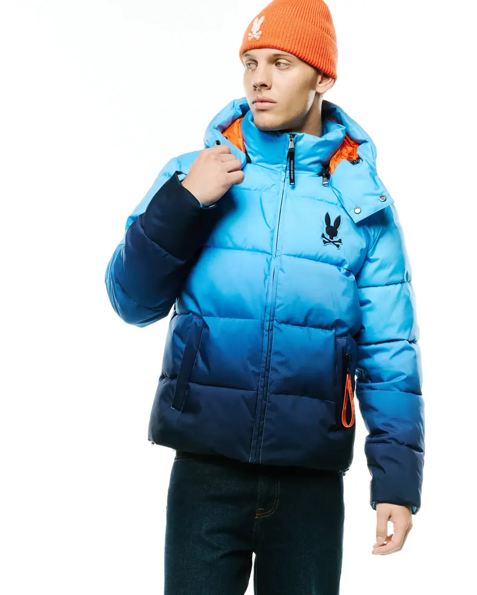 Psycho Bunny Jackets MEN'S SOLAN PUFFER JACKET MO1100091 giacca blu sfumata