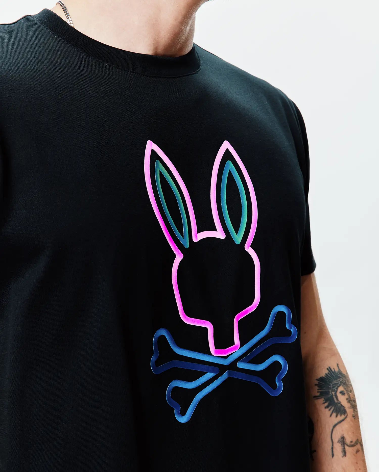 Psycho Bunny Men's Tees Dayton Graphic Tee maglietta nera