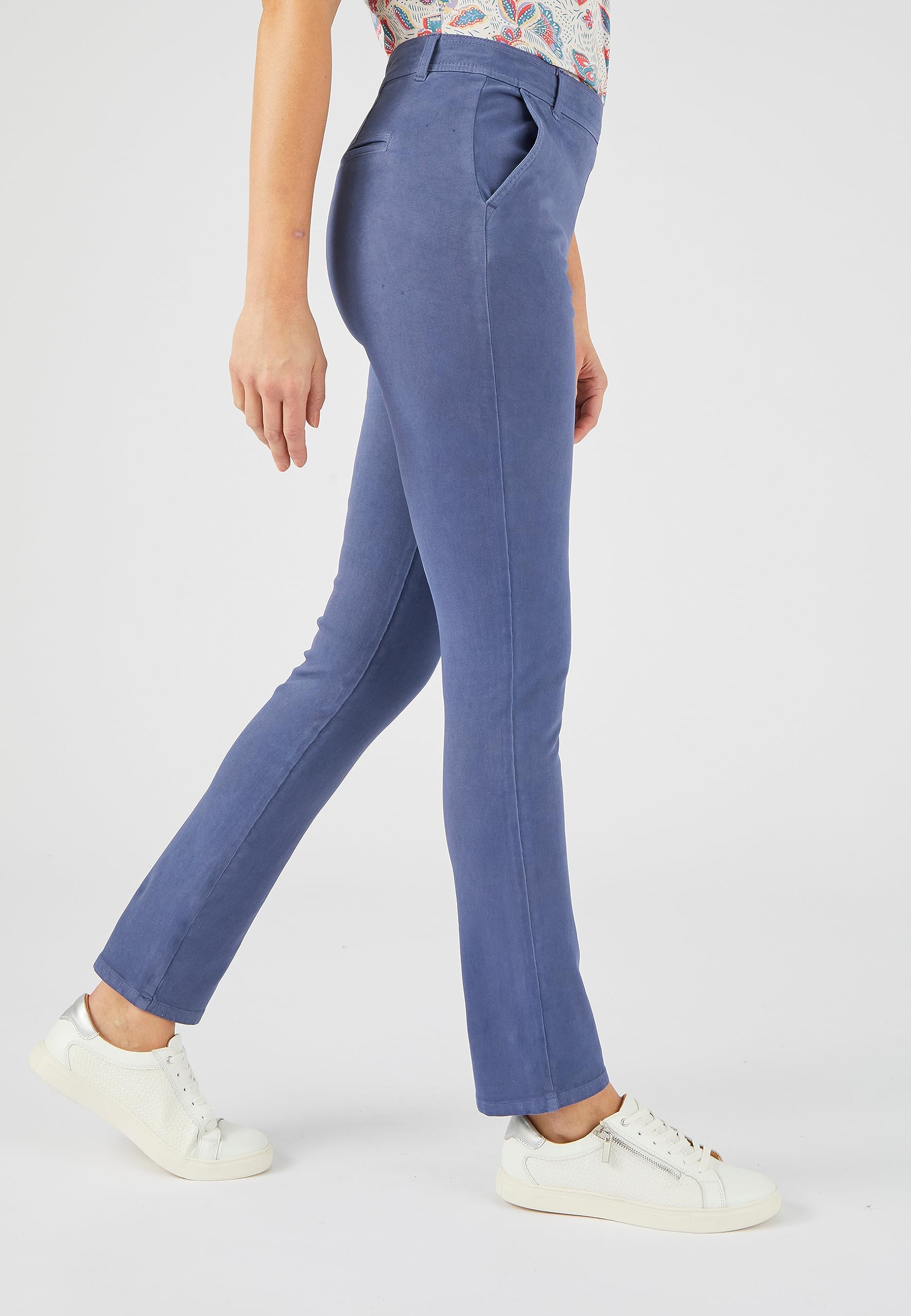 Damart Prêt-à-porter Pantaloni Bi-Stretch Effetto Pancia Piatto pantaloni blu notte taglia 40