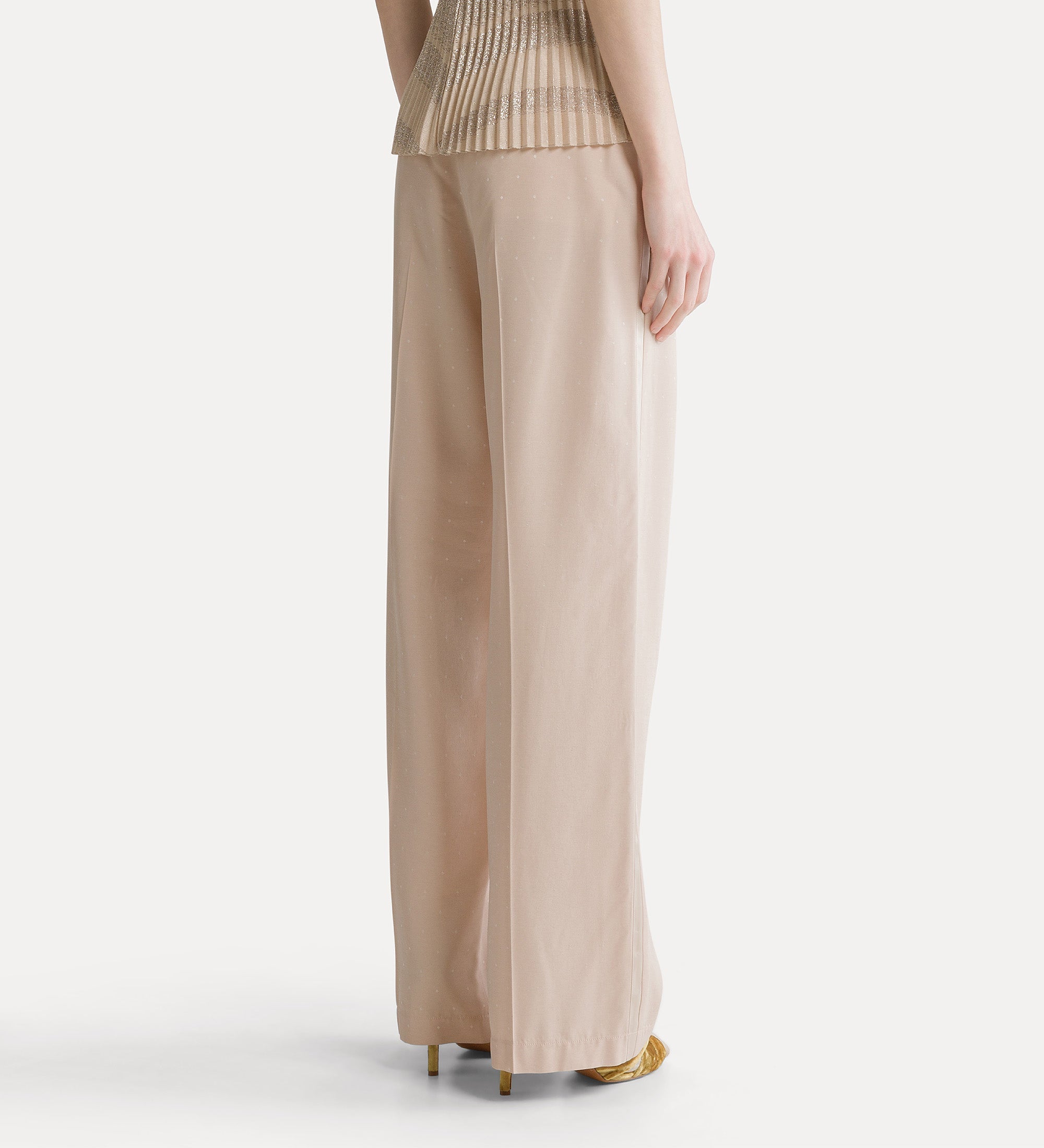 Forte pantaloni pantaloni sartoriali jacquard pois Loto