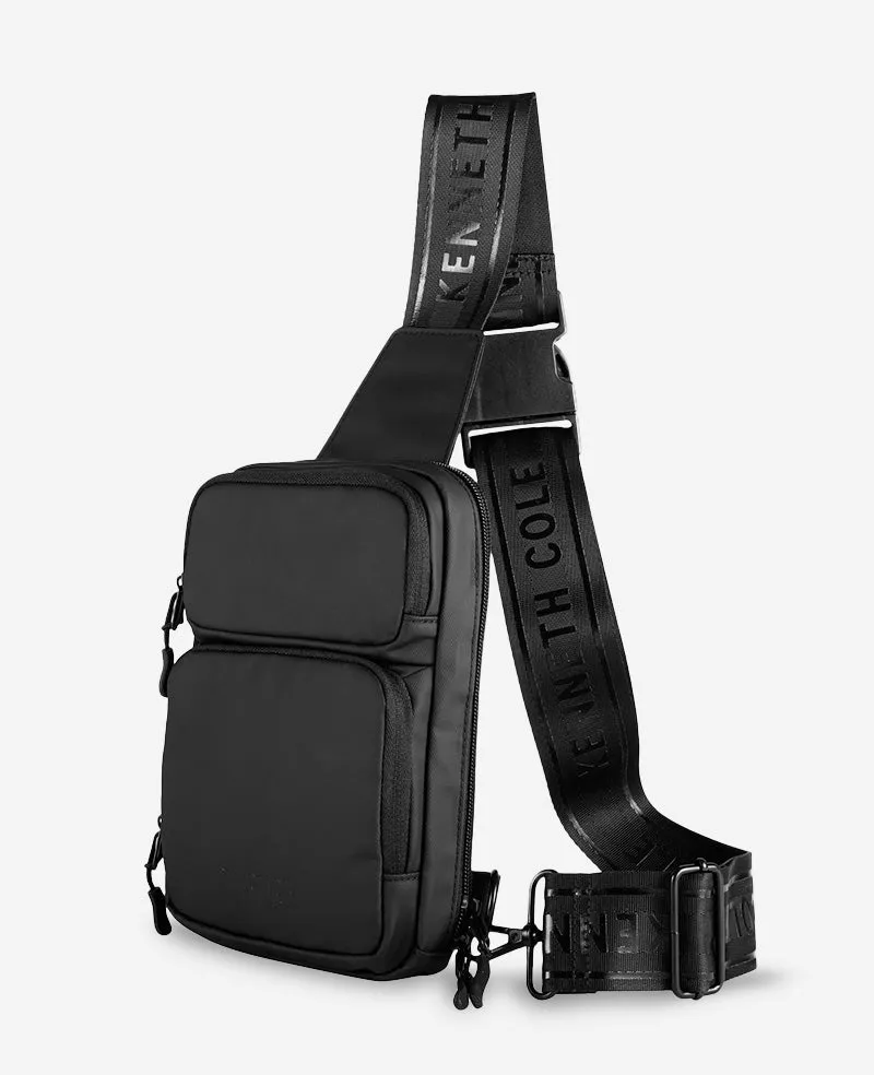 Kenneth Cole Reaction Bags Ryder Crossbody Belt Bag Marsupio Nero Organizzato