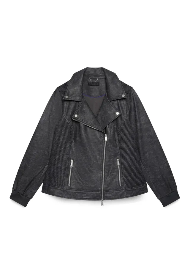 Fiorella Rubino Giacche biker Giacca biker con polsini in maglia elasticizzata giacca 54 Plus