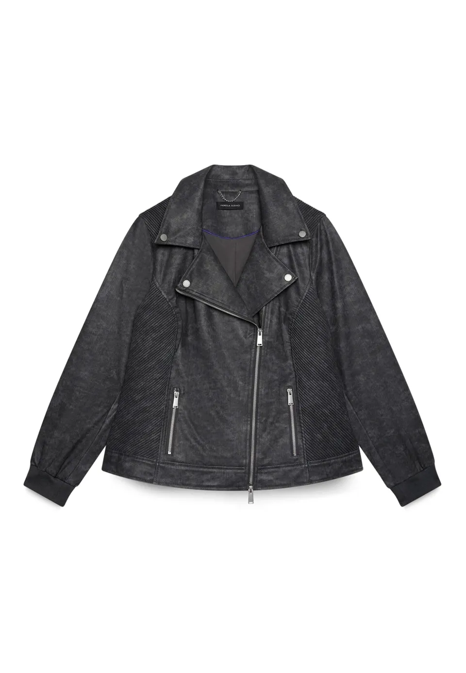 Fiorella Rubino Giacche biker Giacca biker con polsini in maglia elasticizzata giacca 54 Plus