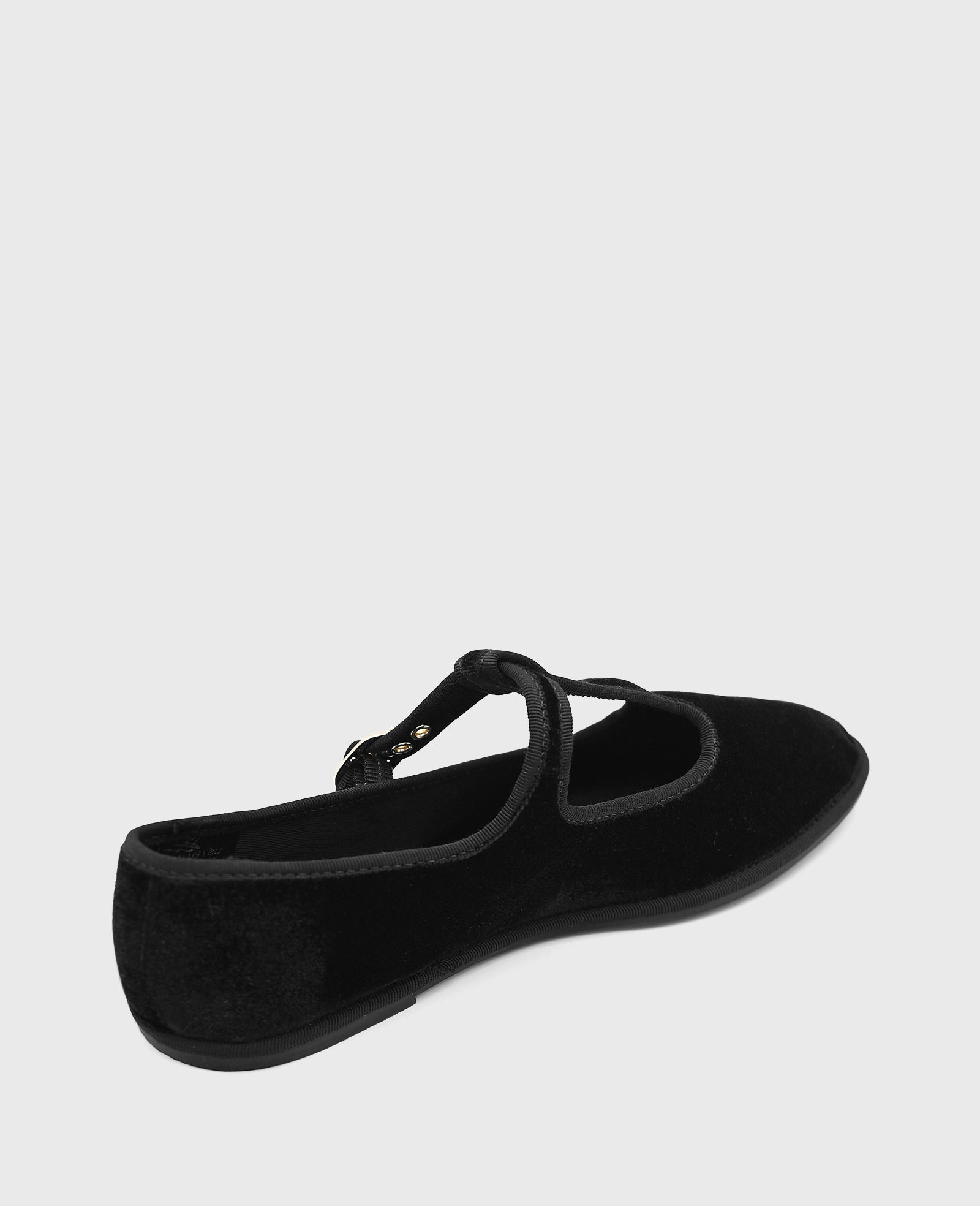 Kenneth Cole Reaction Shoes Verona Velvet T-Strap Mary Jane Flat ballerine nere in velluto