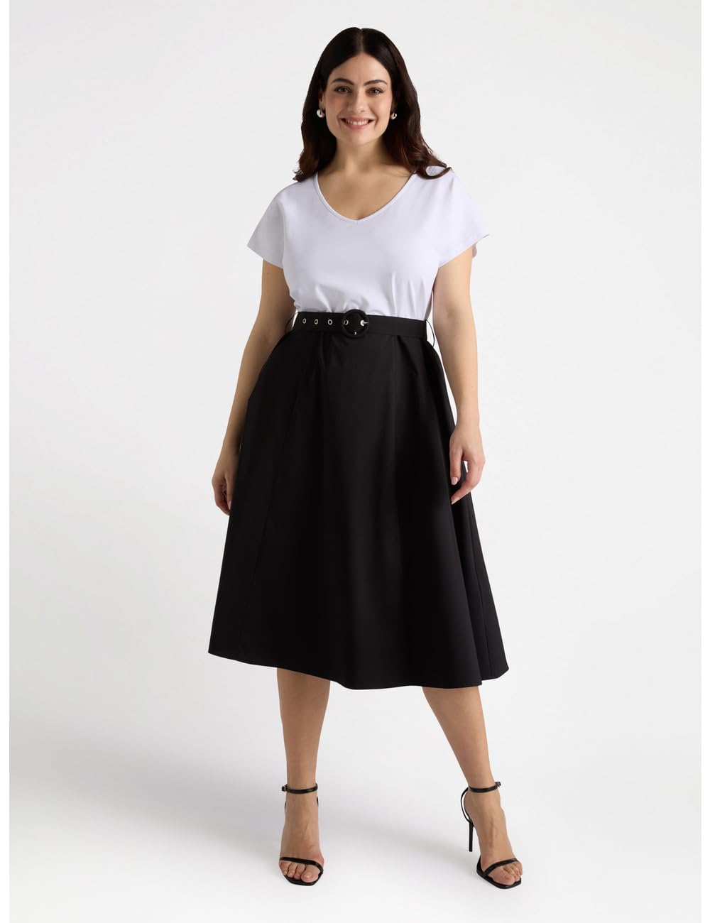 Fiorella Rubino Vestiti Vestito bimaterico Black And White vestito bianco nero