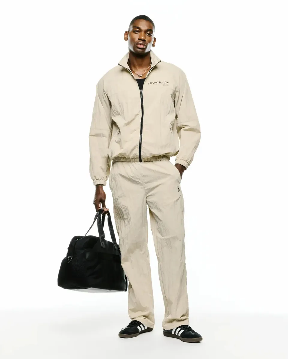 Psycho Bunny Jackets MEN'S ALDER NYLON JACKET - MT0500243 giacca beige in nylon leggera