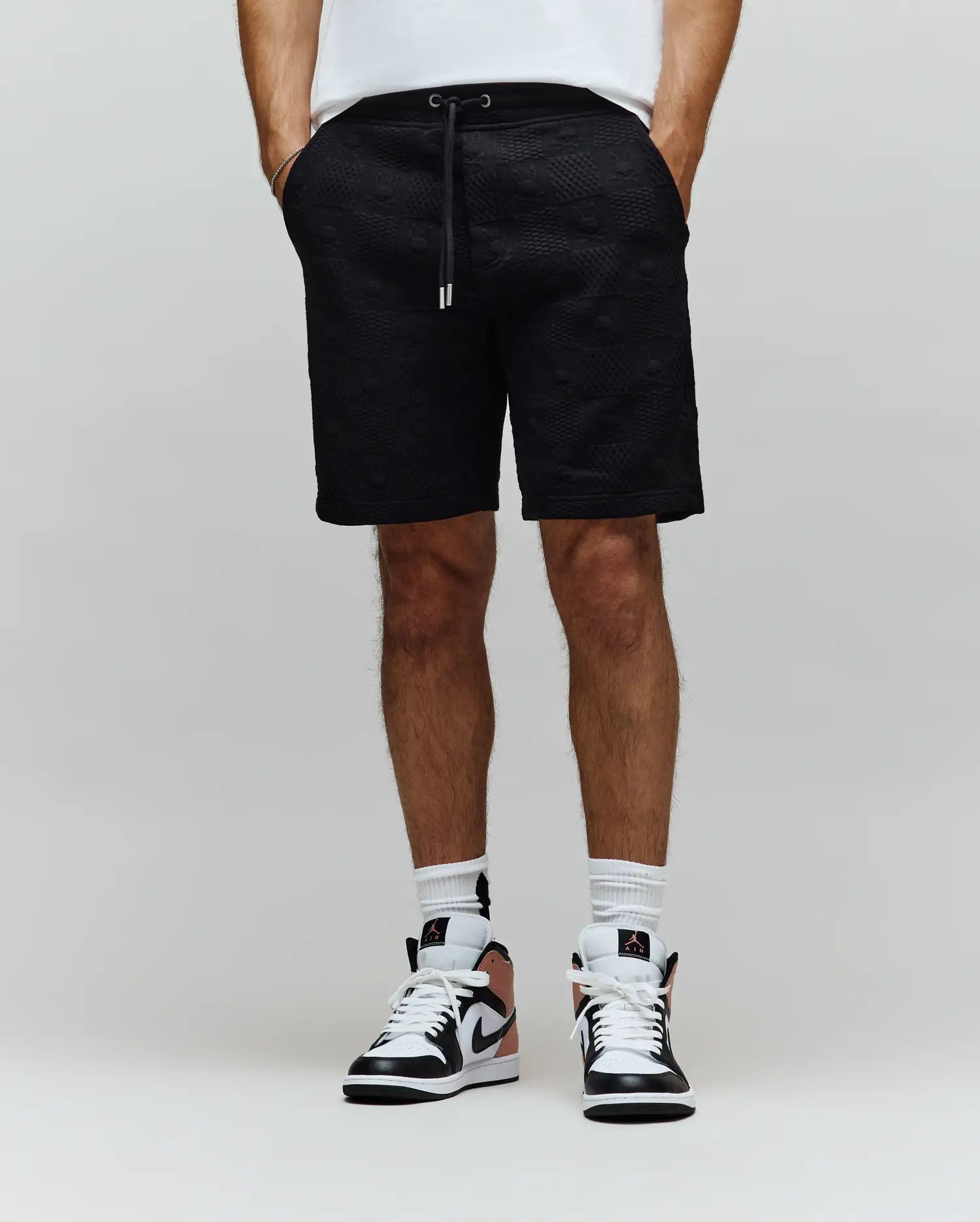 Psycho Bunny Men's Shorts MENS DUSTIN SWEATSHORT 8 MB0900052 bermuda neri jacquard