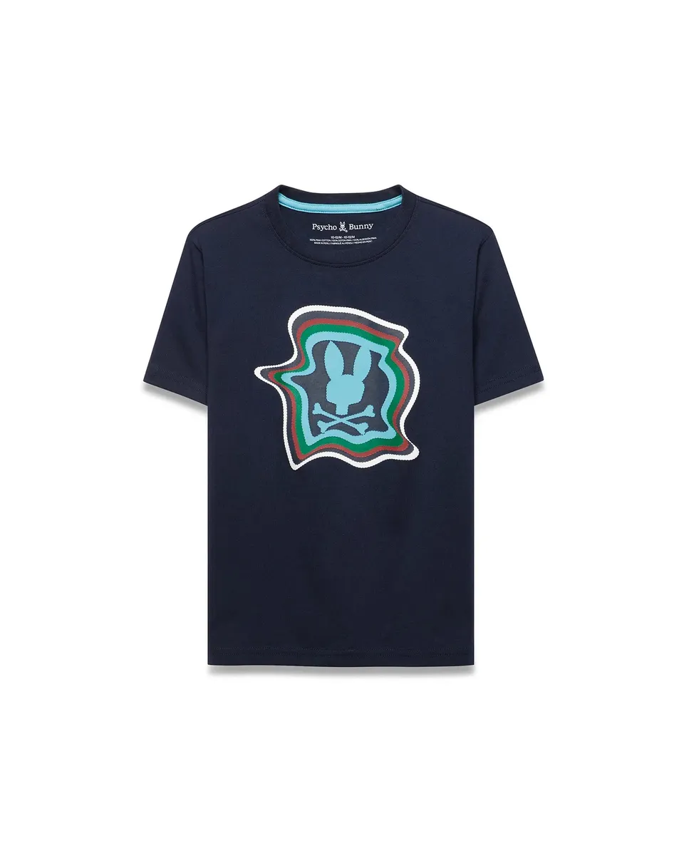 Psycho Bunny Kids Tees Klaus Graphic Tee t-shirt blu con stampa