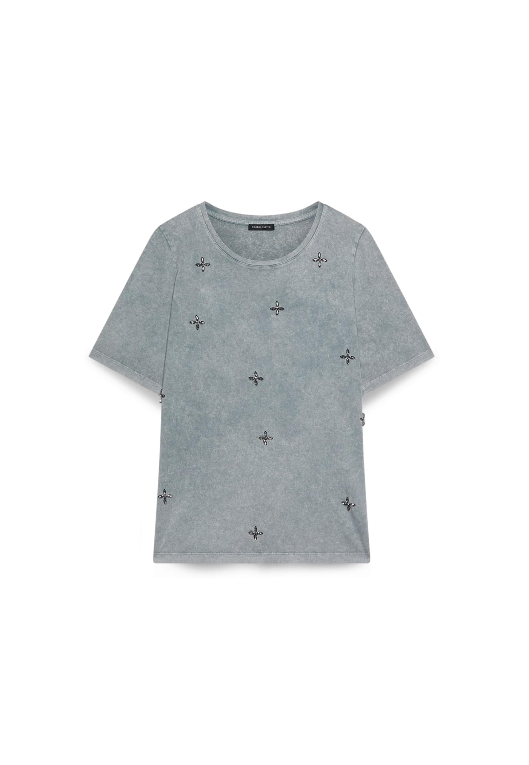 Fiorella Rubino Top e t-shirt T-Shirt in Cotone con Applicazioni T-shirt XL Plus
